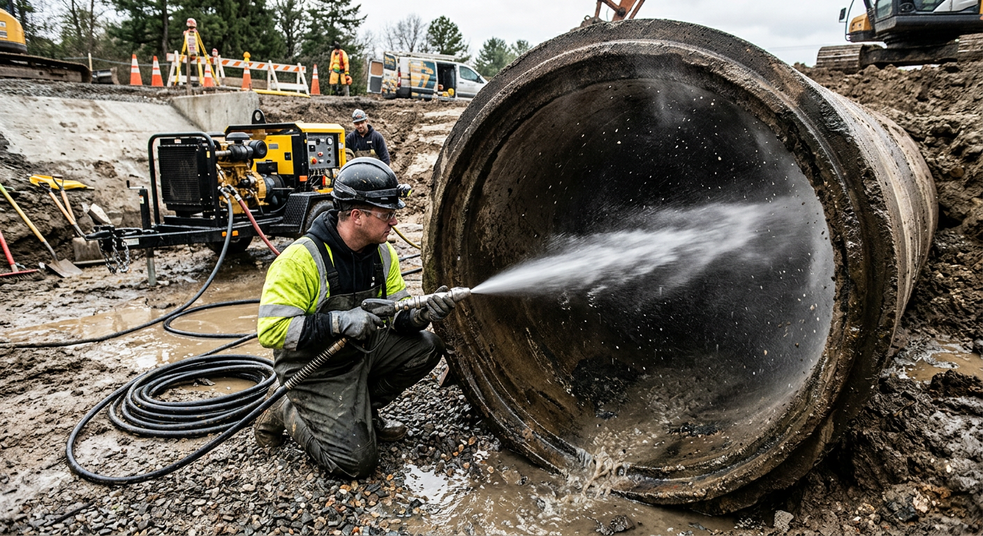 Hydrocurage haute pression pour débouchage de canalisation à Saint-Denis
