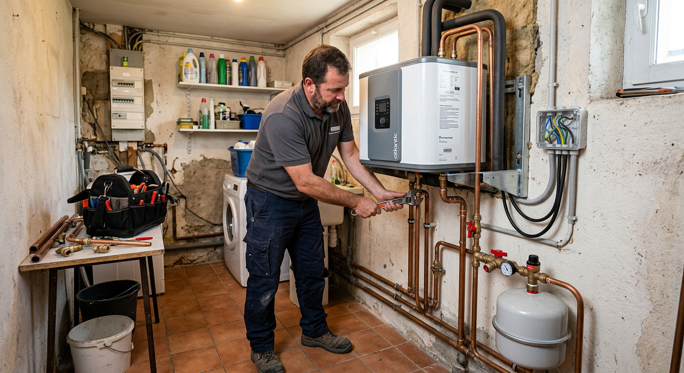 Pose de chauffe-eau thermodynamique par un plombier à Saint-Denis