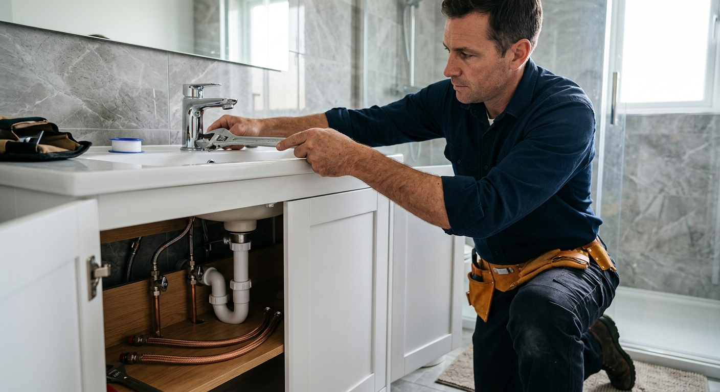 Pose de mitigeur chromé par un plombier à Saint-Denis